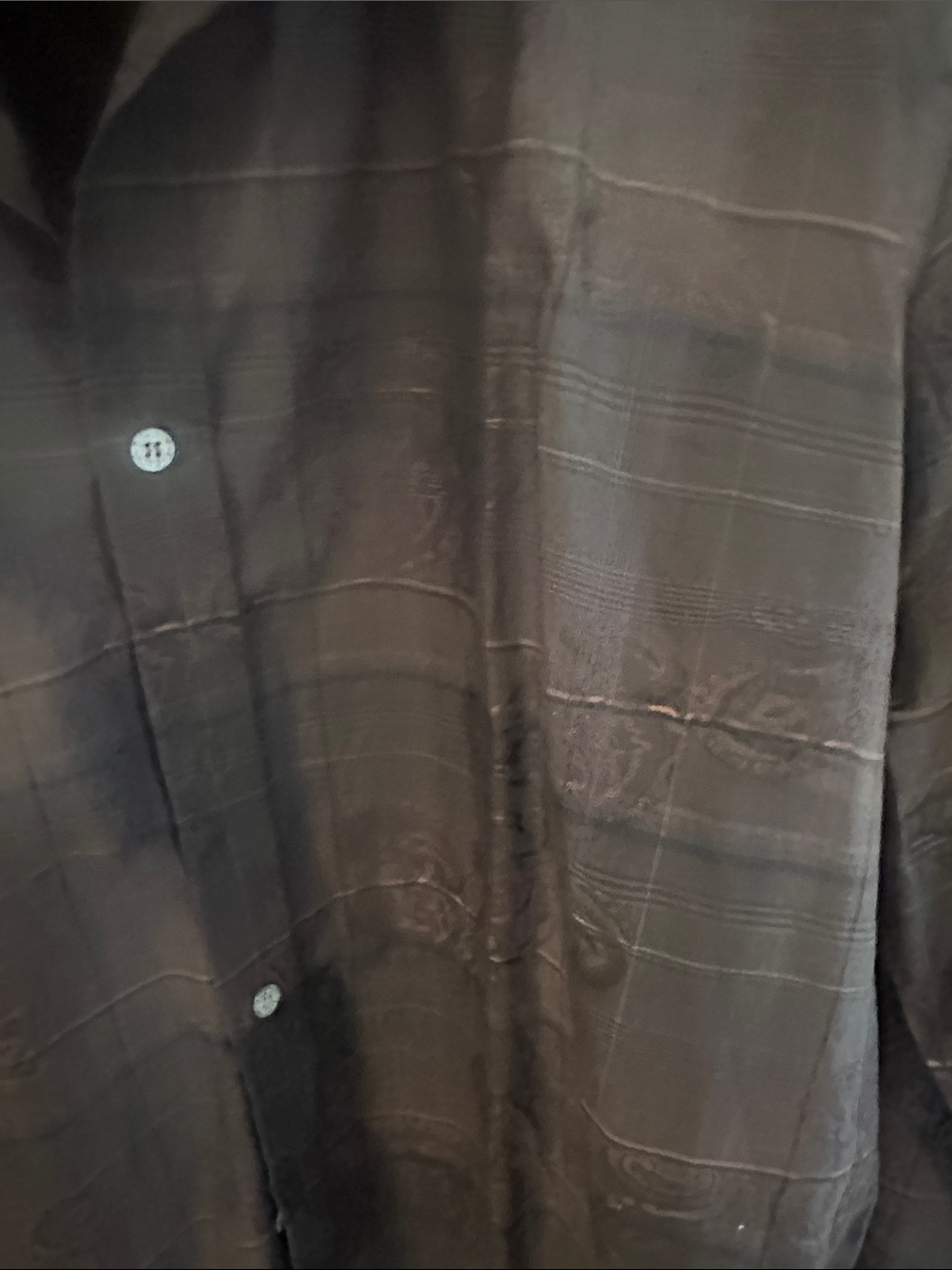 Ted Baker Black Plaid Paisley Button-Down Shirt - Picture 3 of 7
